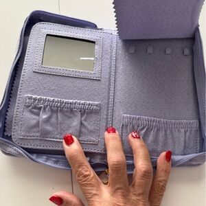 Lavender travel Jewelry Organizer with Mirror